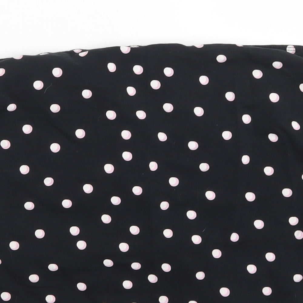 George Womens Black Polka Dot Cotton Basic T-Shirt Size 16 Square Neck - Bandeau