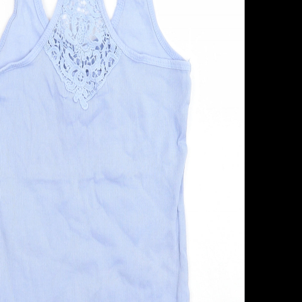 Atmosphere Womens Blue  Cotton Basic Tank Size 12 Round Neck