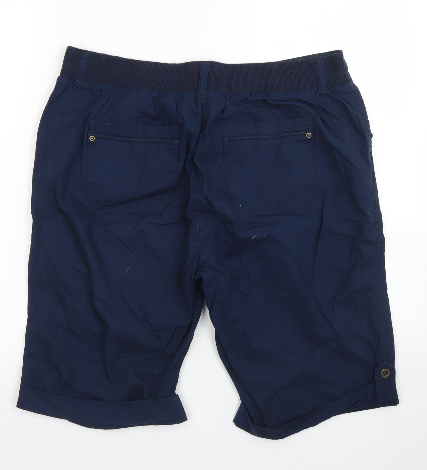 George Womens Blue  Cotton Cargo Shorts Size 14 L9 in Regular Drawstring