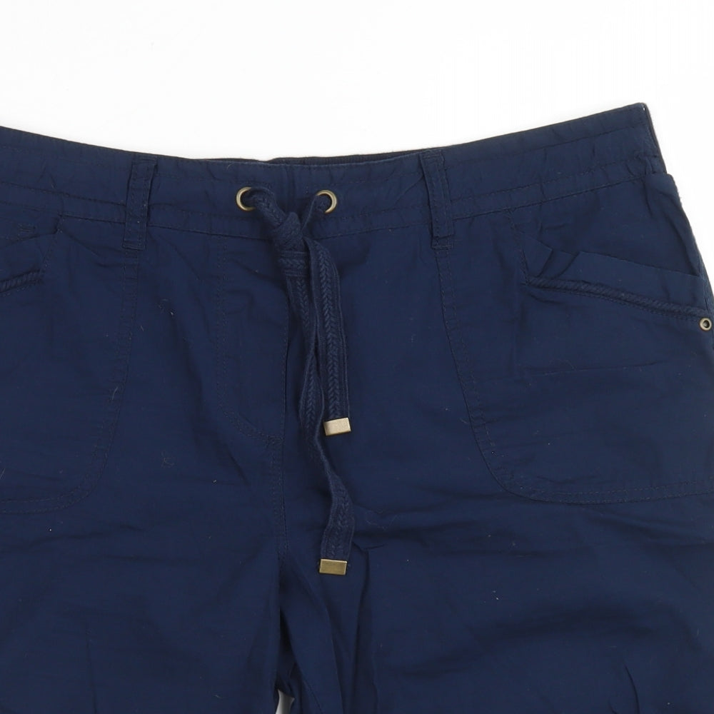 George Womens Blue  Cotton Cargo Shorts Size 14 L9 in Regular Drawstring