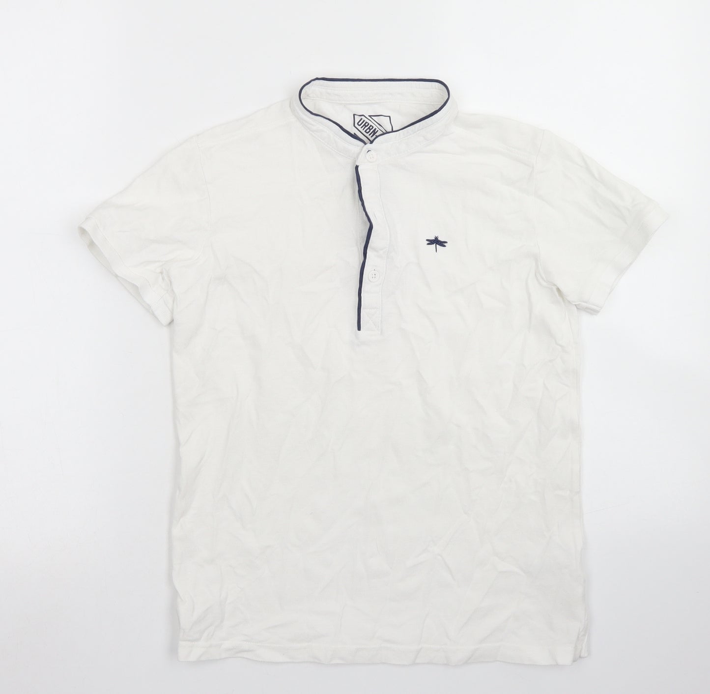 URBN-DEPT Boys White  Cotton Basic Polo Size 12 Years Crew Neck
