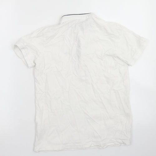 URBN-DEPT Boys White  Cotton Basic Polo Size 12 Years Crew Neck