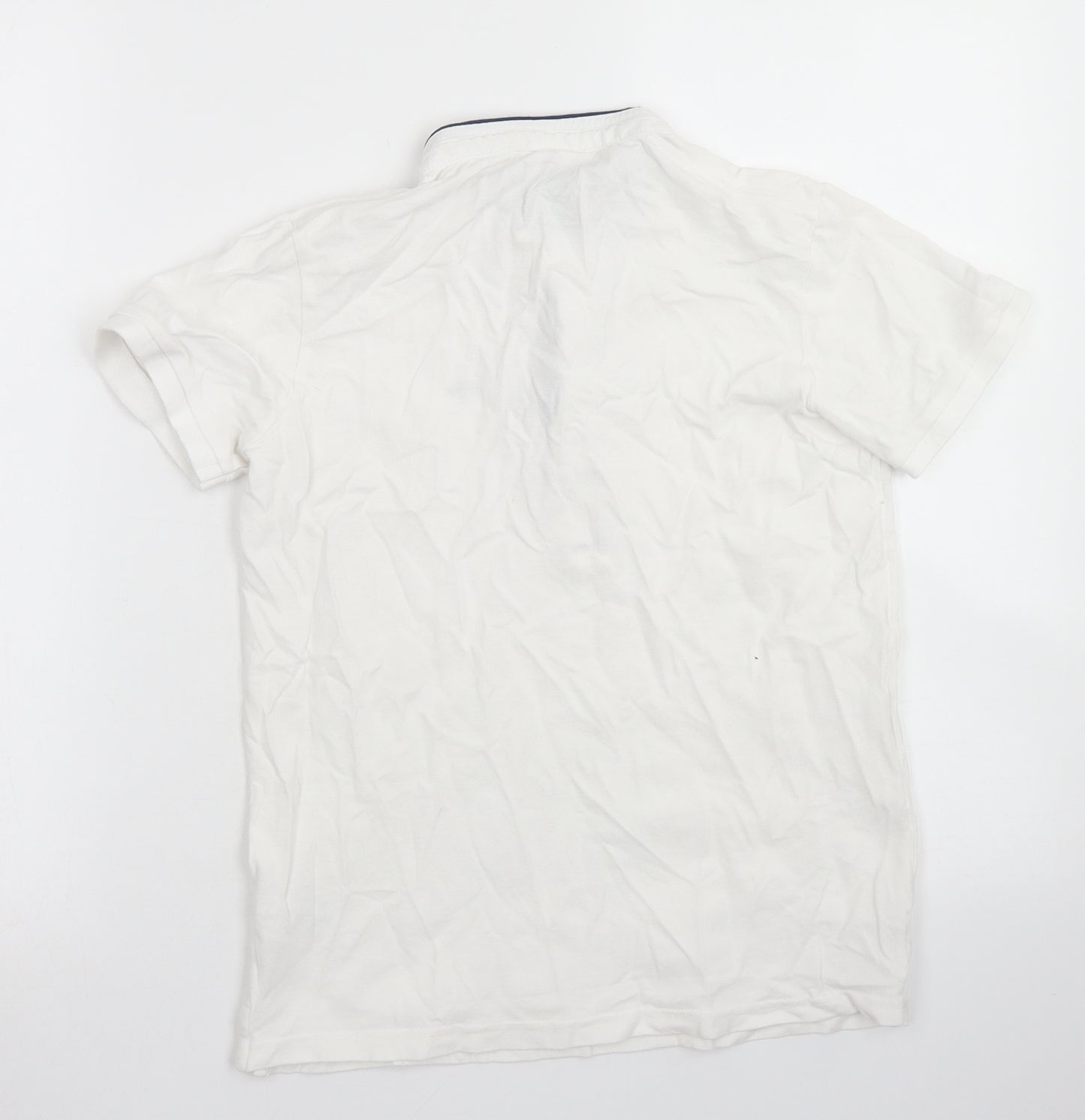 URBN-DEPT Boys White  Cotton Basic Polo Size 12 Years Crew Neck