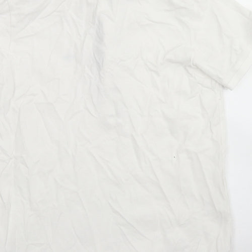URBN-DEPT Boys White  Cotton Basic Polo Size 12 Years Crew Neck