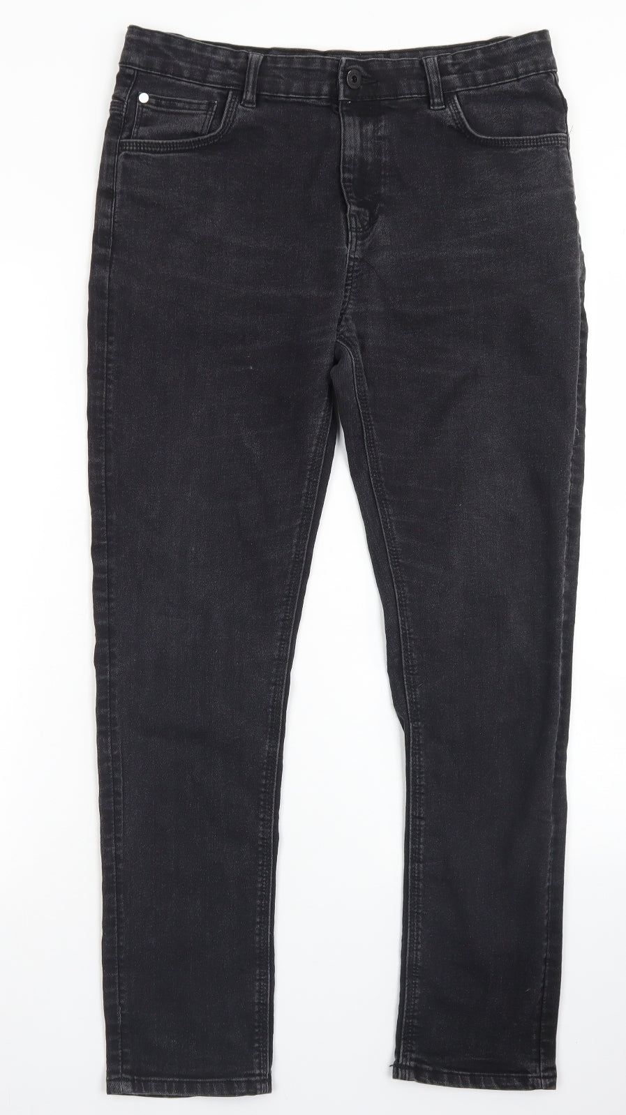Matalan Girls Black  Cotton Skinny Jeans Size 15 Years  Regular Button