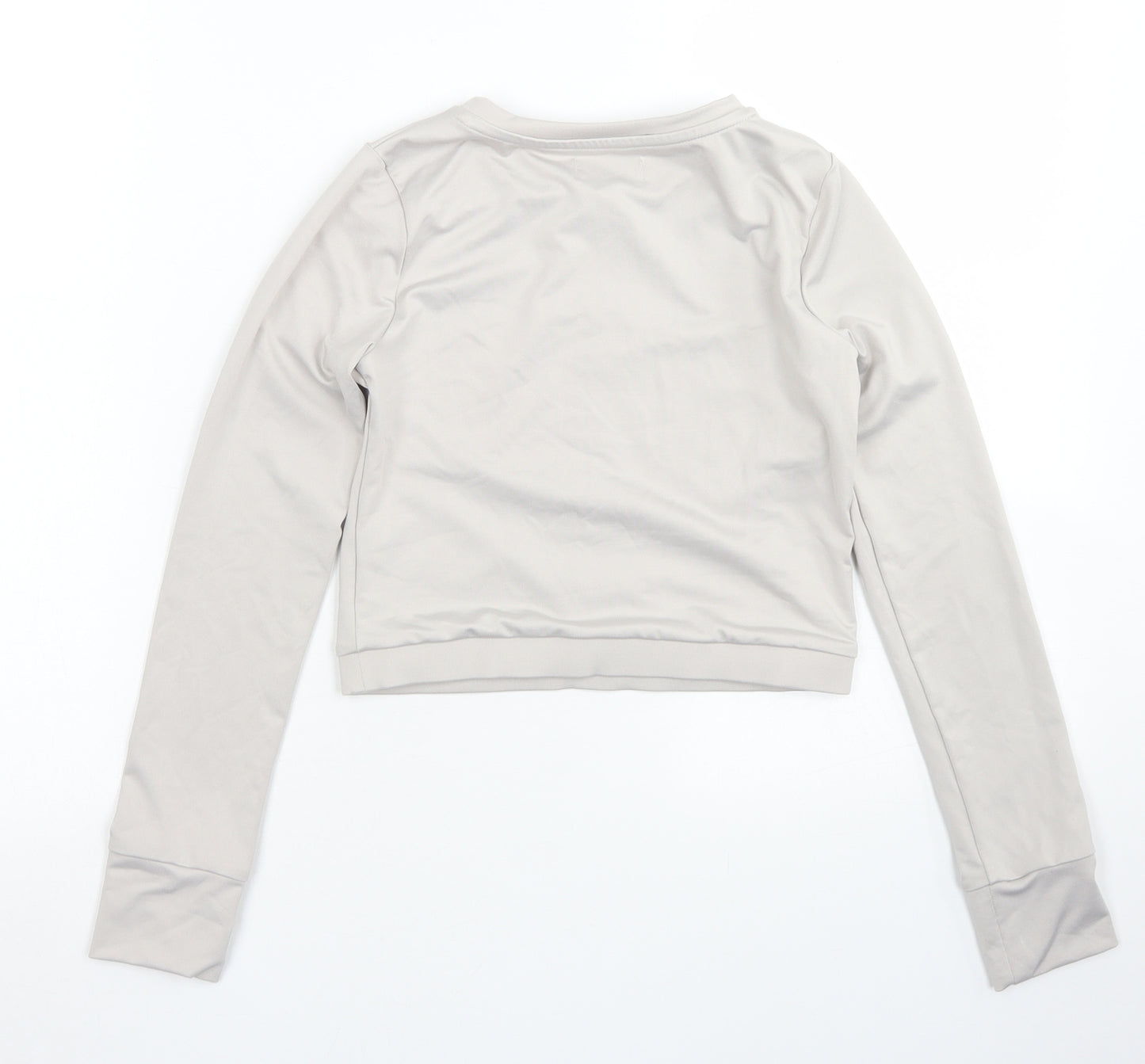River Island Girls Beige  Polyester Basic T-Shirt Size 11-12 Years Crew Neck