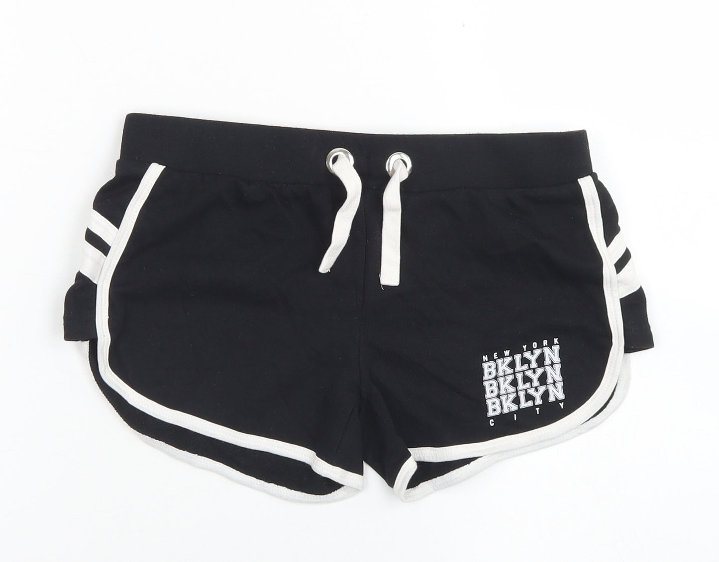 915 Generation Girls Black  Polyester Sweat Shorts Size 10-11 Years  Regular Drawstring