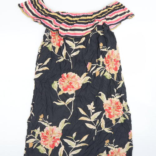 Atmosphere Womens Black Floral Viscose A-Line  Size 16  Off the Shoulder