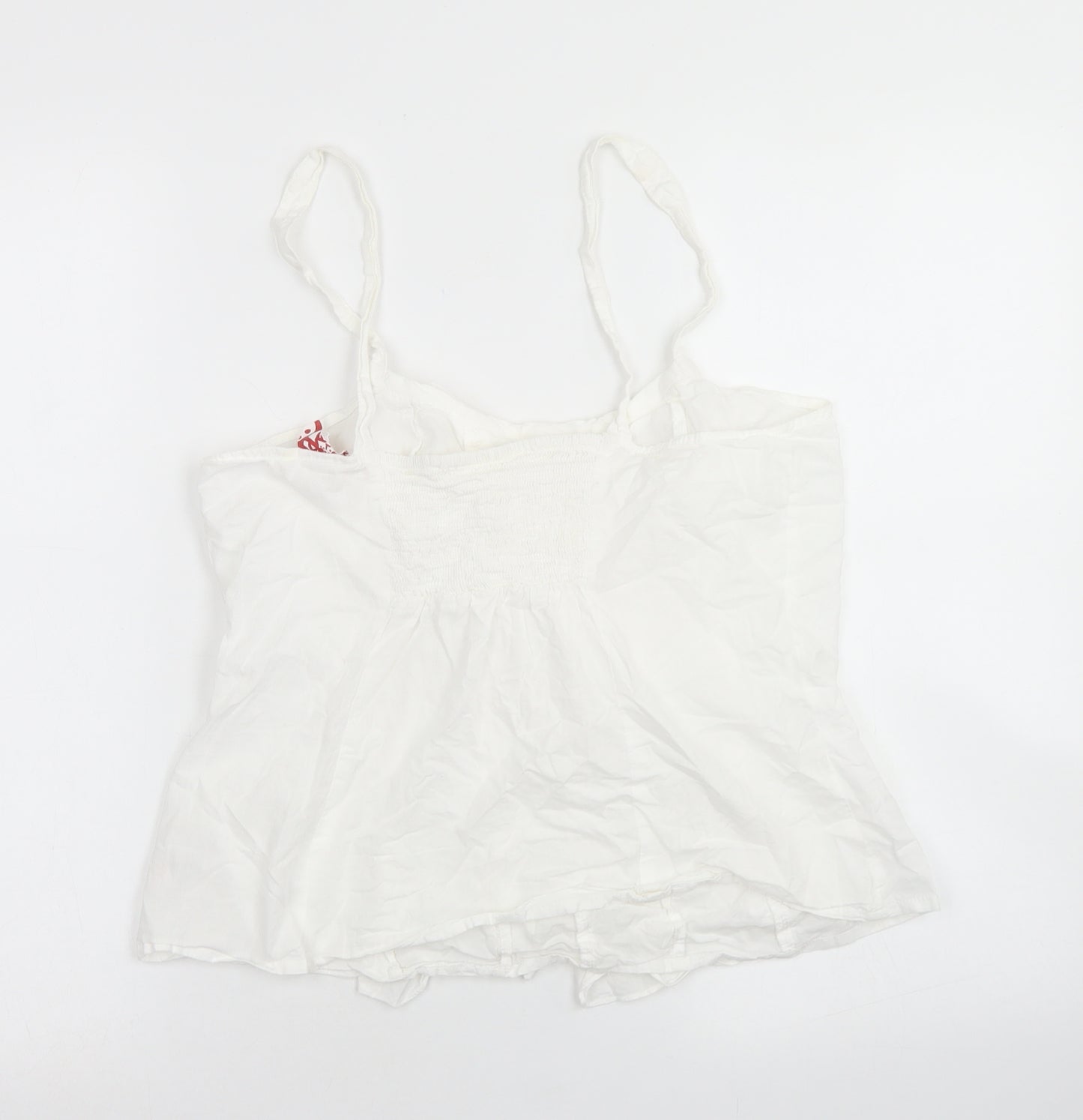 NEXT Womens White  Cotton Camisole Blouse Size 14 Round Neck