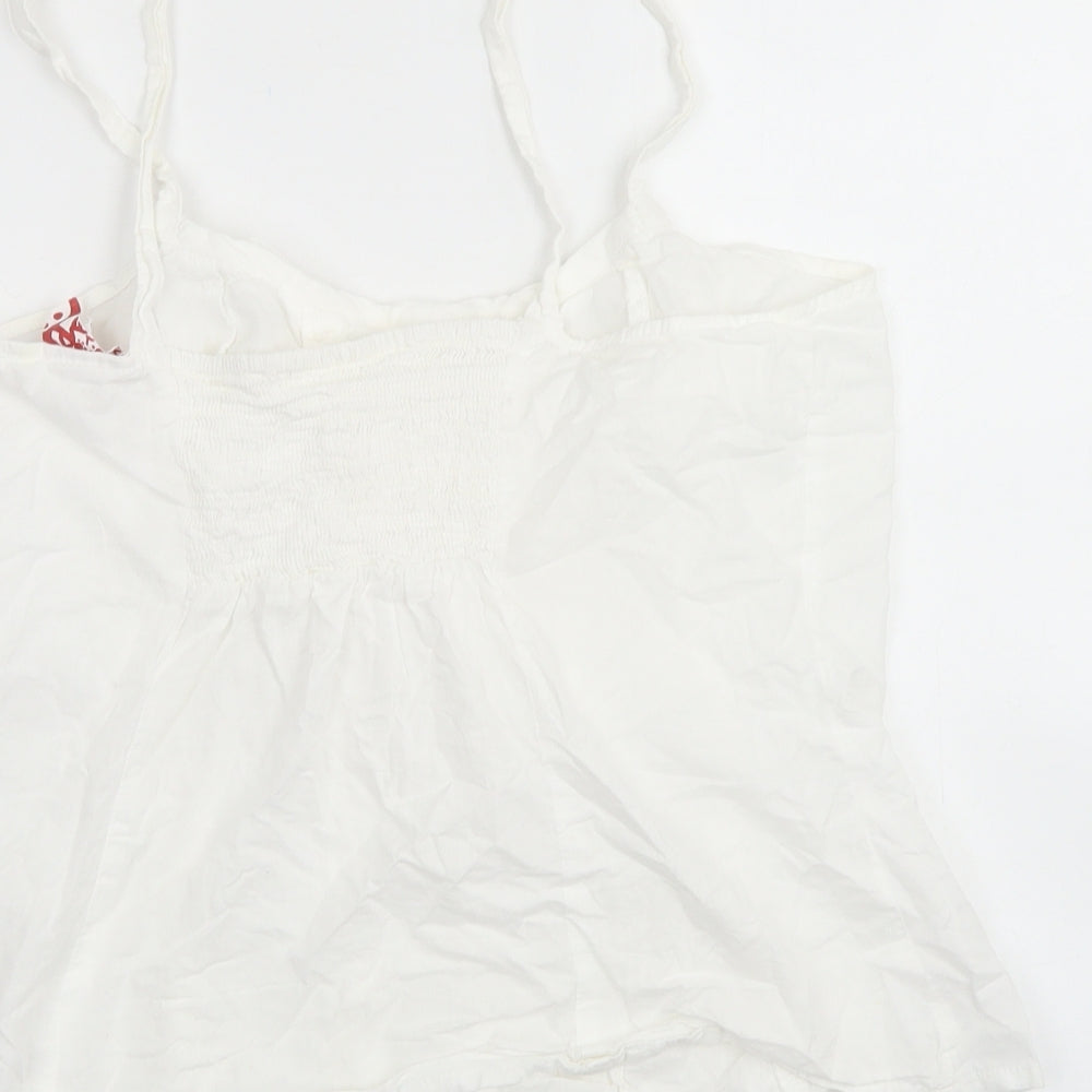NEXT Womens White  Cotton Camisole Blouse Size 14 Round Neck