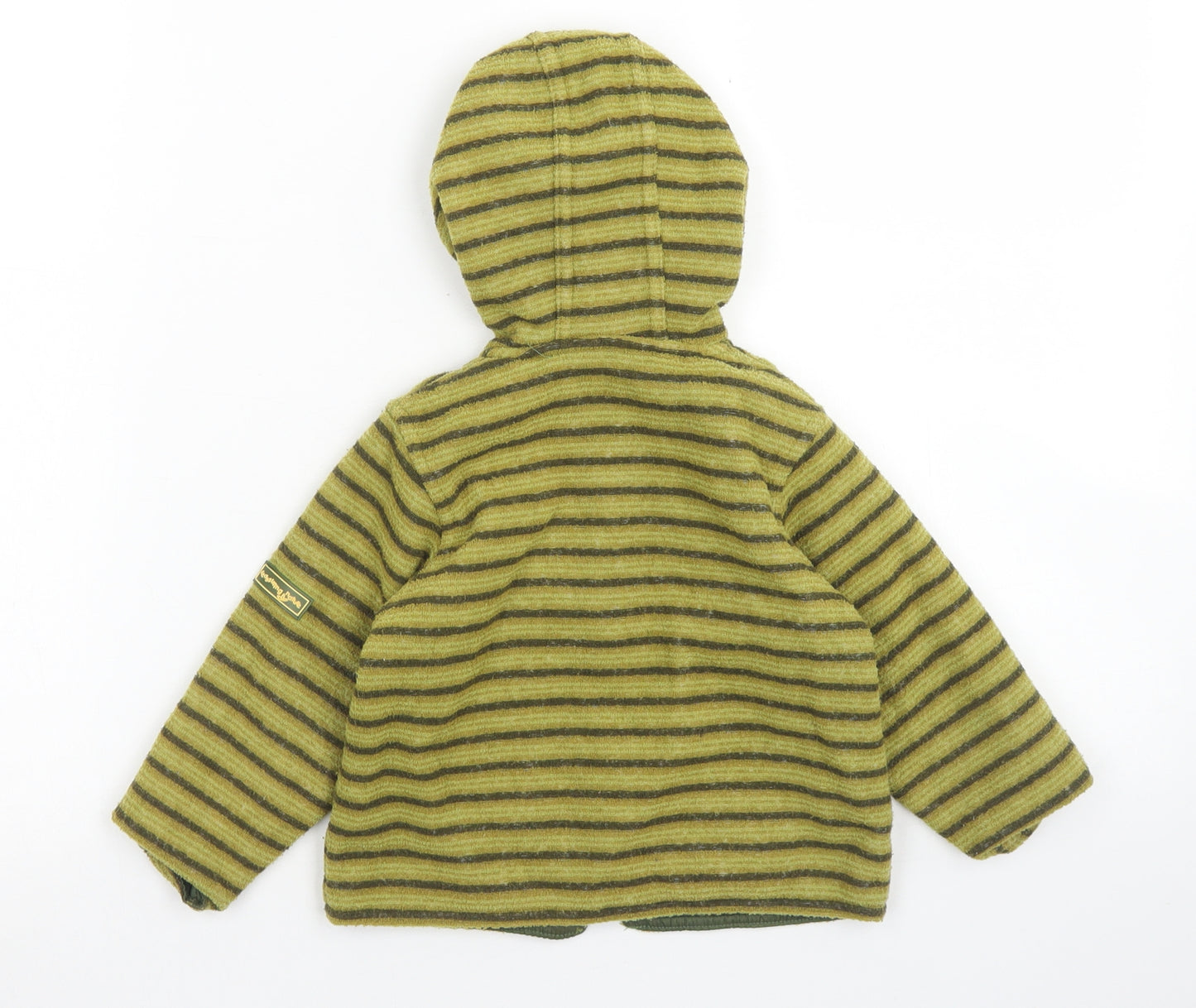 Reassuring Nature Boys Green Striped  Jacket  Size 12-18 Months   Zip