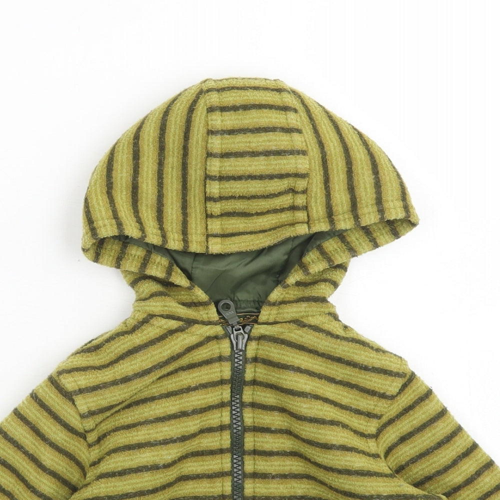 Reassuring Nature Boys Green Striped  Jacket  Size 12-18 Months   Zip