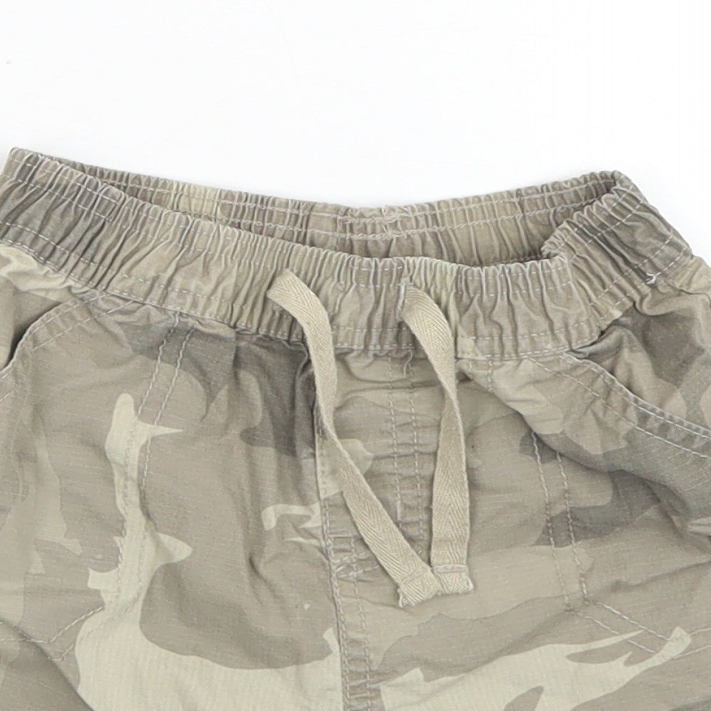 Cherokee Boys Green Camouflage Cotton Cargo Trousers Size 12-18 Months  Drawstring - Shorts