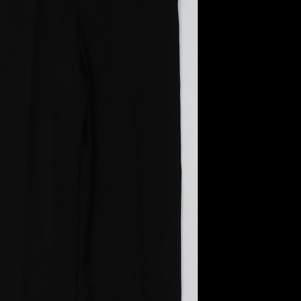 Topshop Womens Black  Polyester Trousers  Size 10 L33 in Regular Hook & Eye