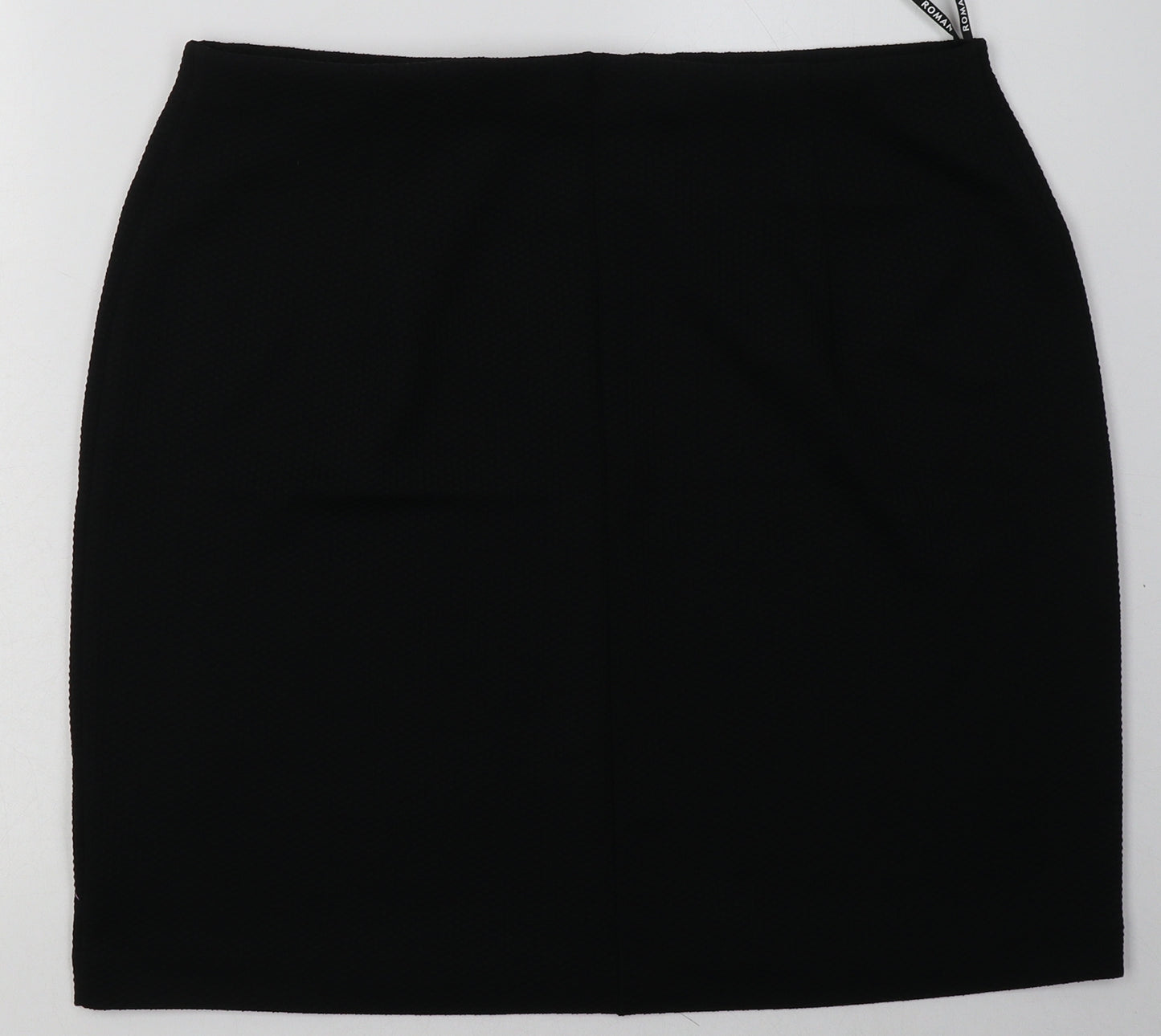 Roman Womens Black  Polyester A-Line Skirt Size 18