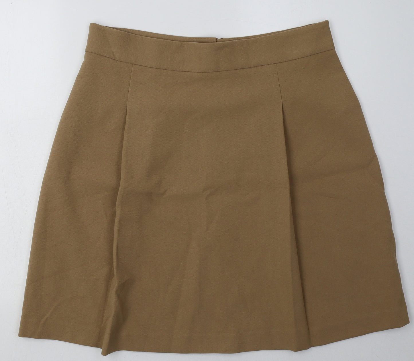 Marks and Spencer Womens Brown  Polyester A-Line Skirt Size 18   Zip