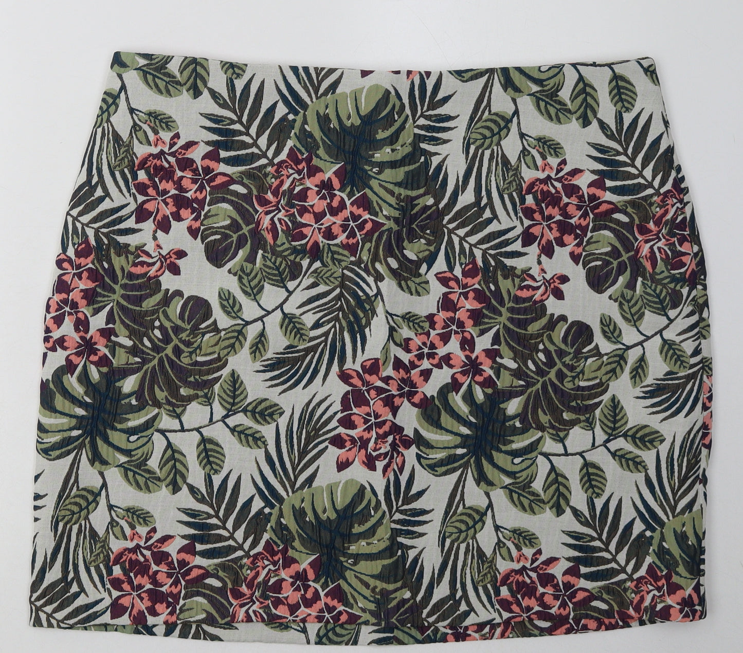 Dorothy Perkins Womens Multicoloured Floral Polyester A-Line Skirt Size 18   Zip
