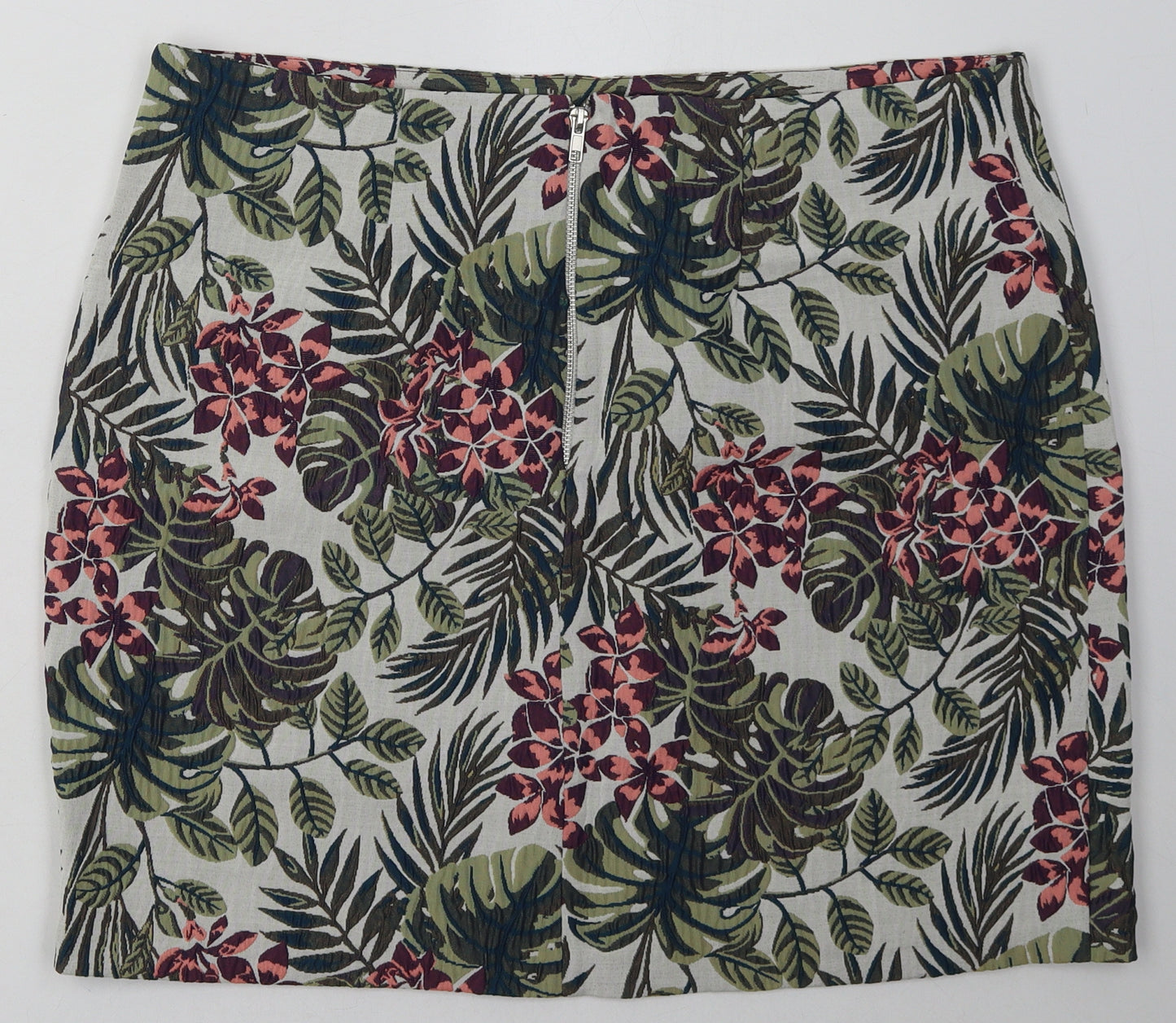 Dorothy Perkins Womens Multicoloured Floral Polyester A-Line Skirt Size 18   Zip