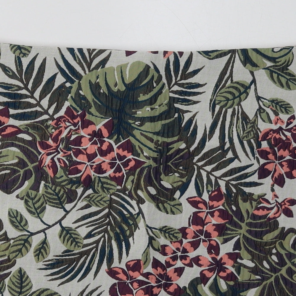 Dorothy Perkins Womens Multicoloured Floral Polyester A-Line Skirt Size 18   Zip