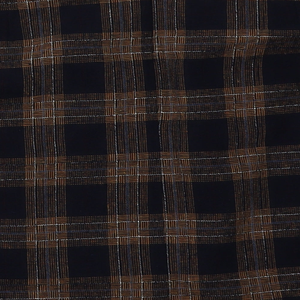 sainsburys Womens Blue Check Polyester A-Line Skirt Size 18   Zip