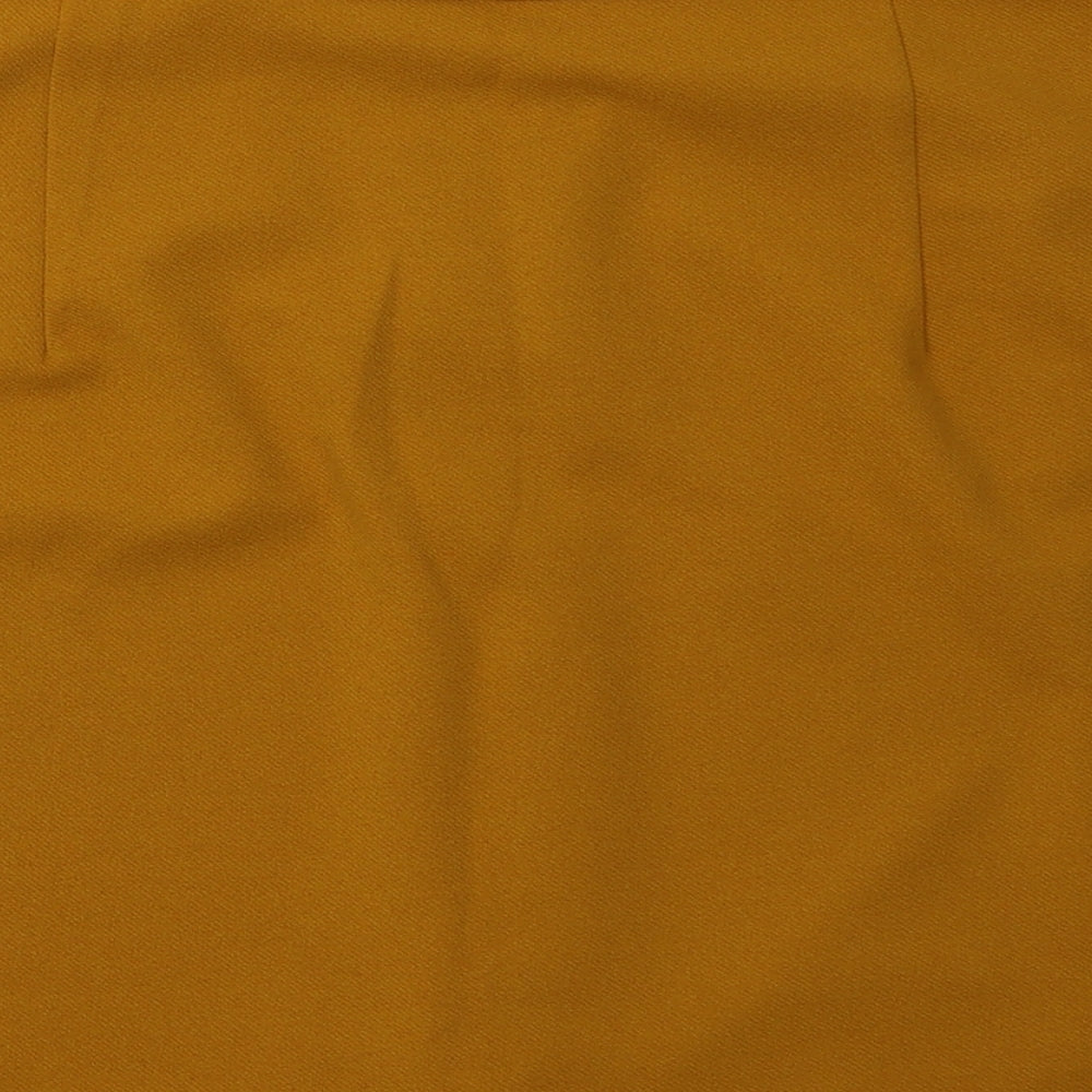 New Look Womens Yellow  Polyester A-Line Skirt Size 18   Zip