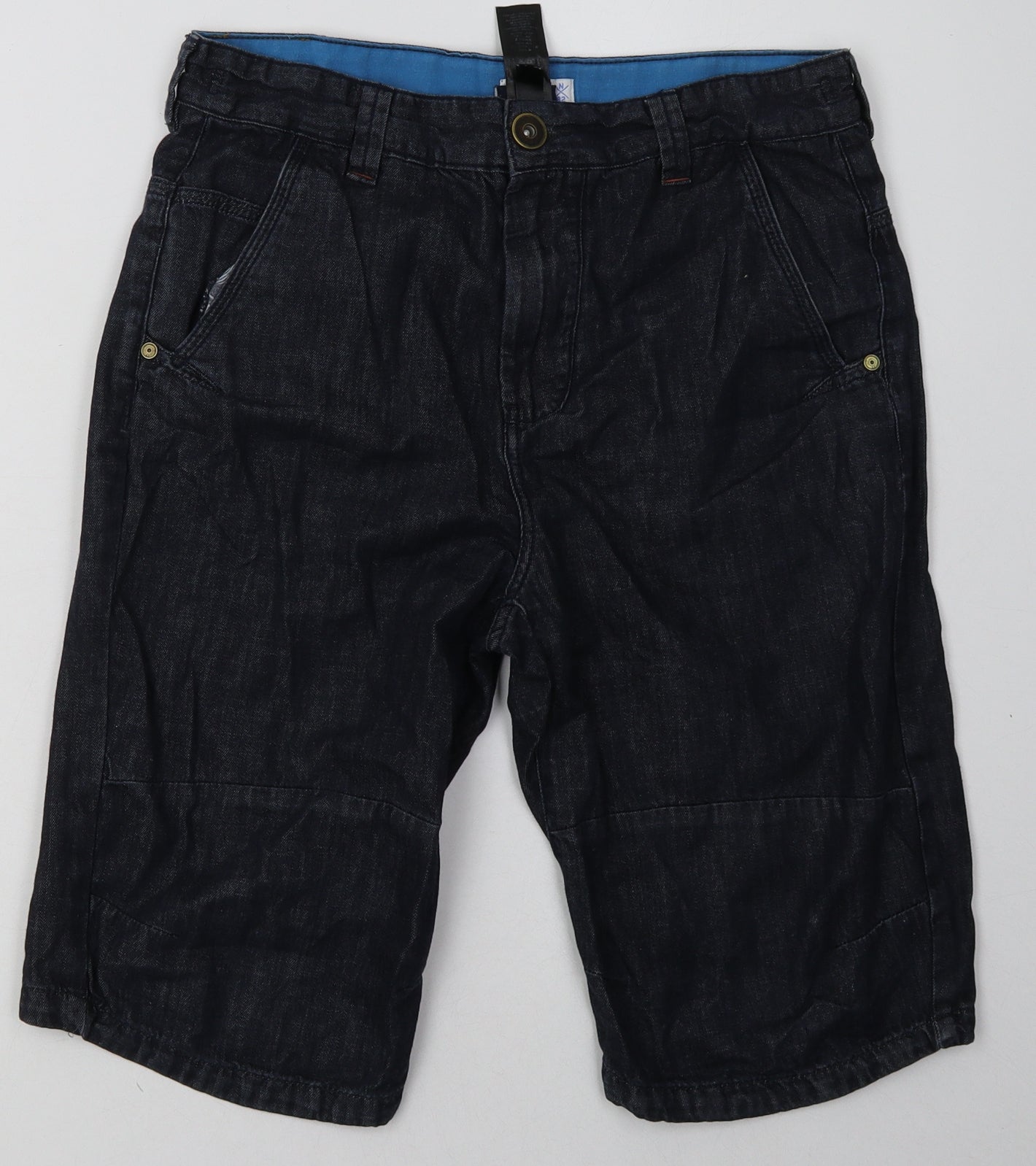 NEXT Boys Blue  Cotton Bermuda Shorts Size 14 Years  Regular Buckle