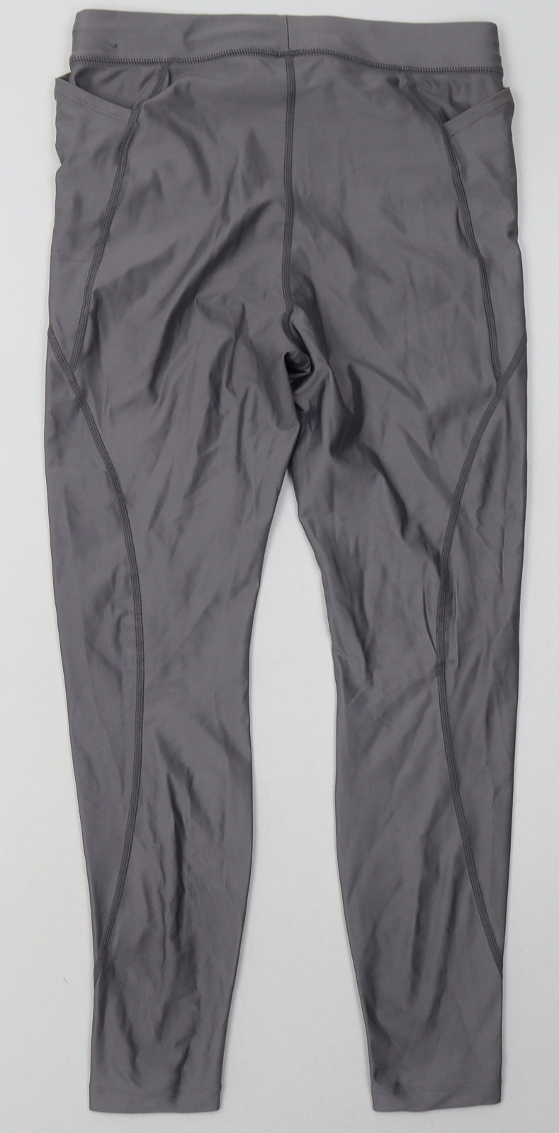 Nike Womens Grey  Polyester Capri Leggings Size S L28 in Regular Tie - Dri-Fit
