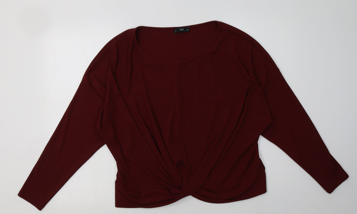 F&F Womens Red  Polyester Pullover Sweatshirt Size 20  Pullover