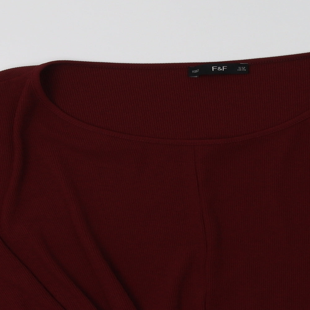 F&F Womens Red  Polyester Pullover Sweatshirt Size 20  Pullover