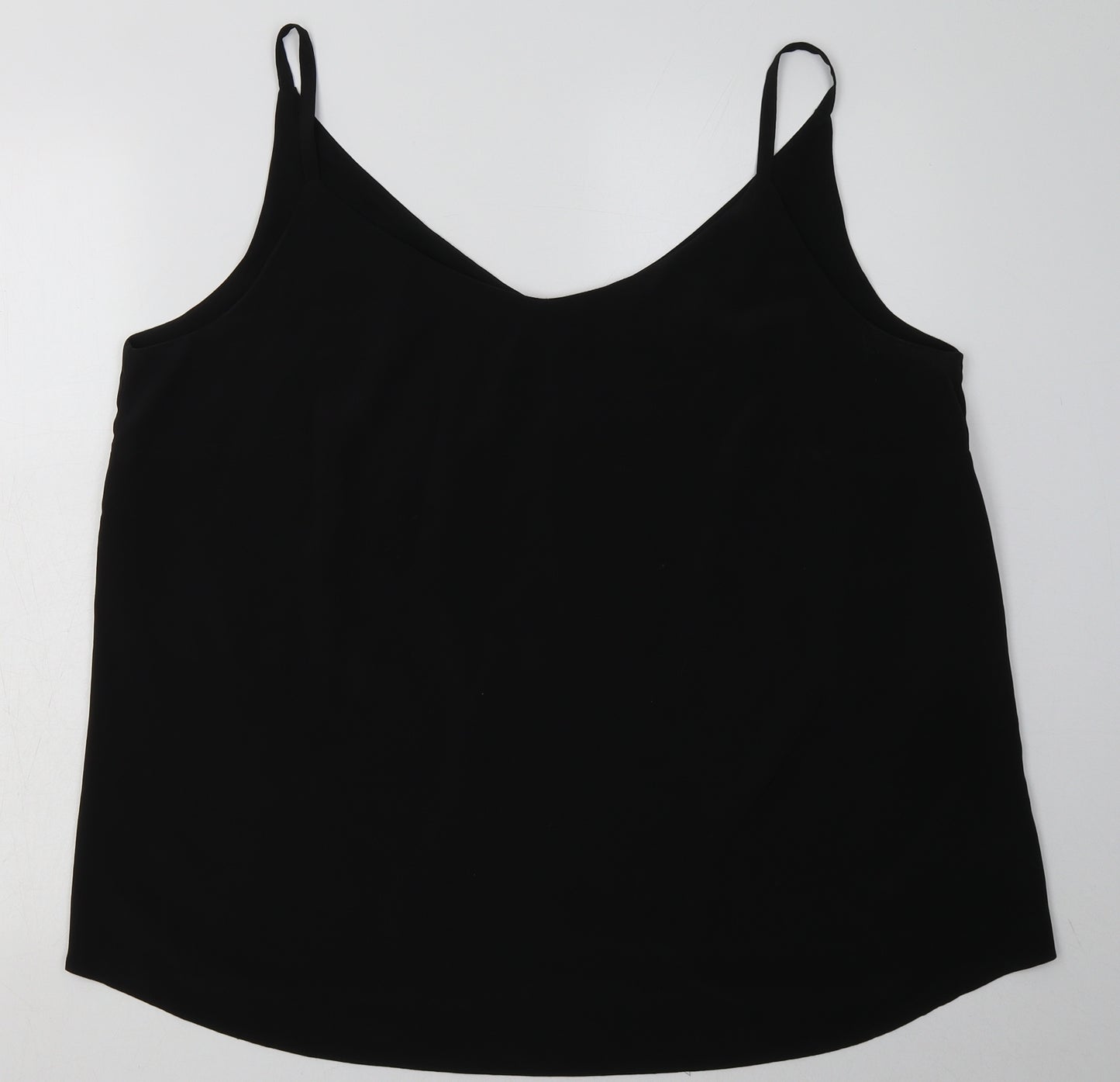 Dorothy Perkins Womens Black  Polyester Basic Tank Size 22 V-Neck