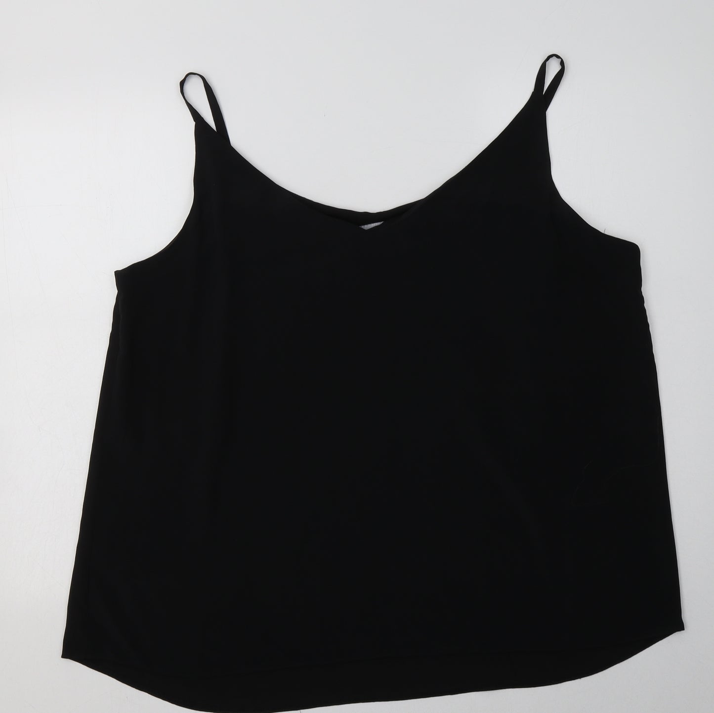 Dorothy Perkins Womens Black  Polyester Basic Tank Size 22 V-Neck