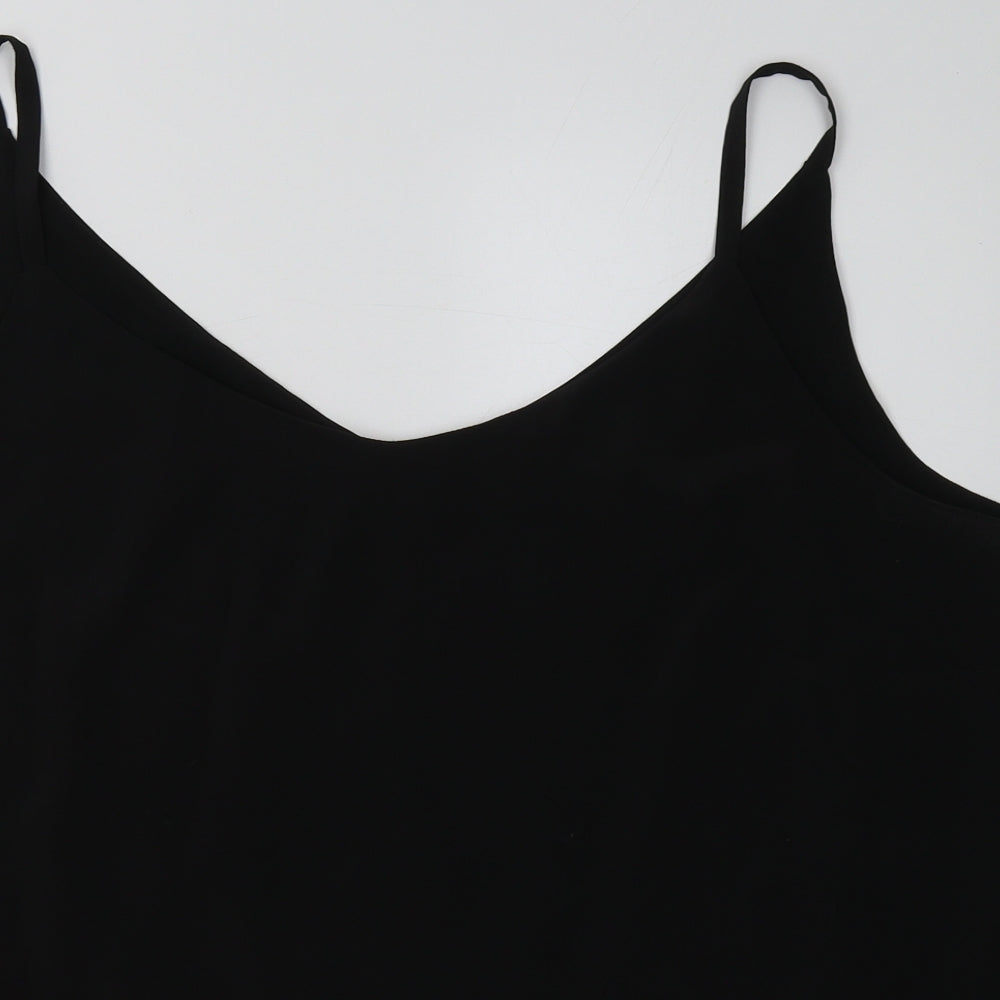 Dorothy Perkins Womens Black  Polyester Basic Tank Size 22 V-Neck