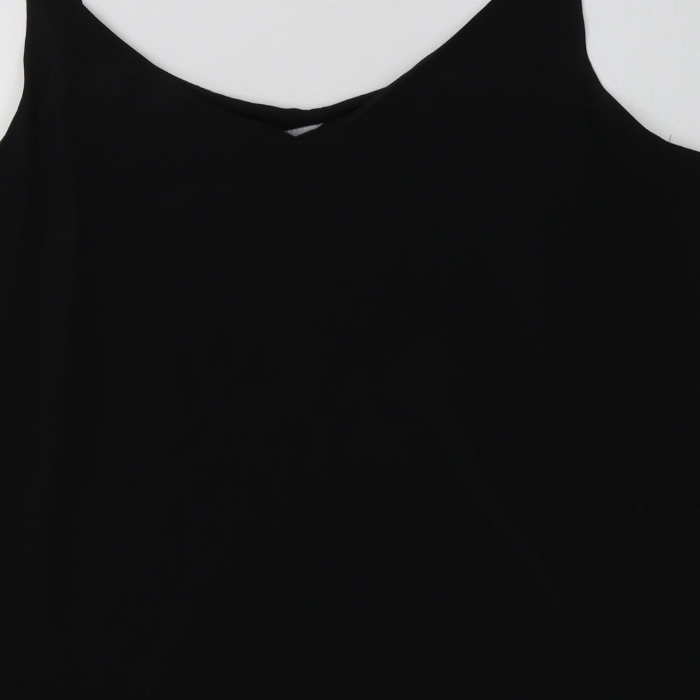 Dorothy Perkins Womens Black  Polyester Basic Tank Size 22 V-Neck