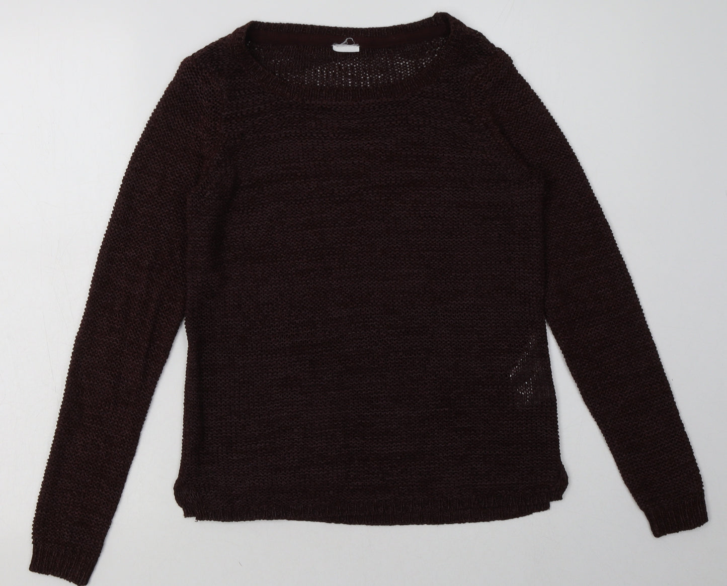 VERO MODA Womens Red Crew Neck  Acrylic Pullover Jumper Size S