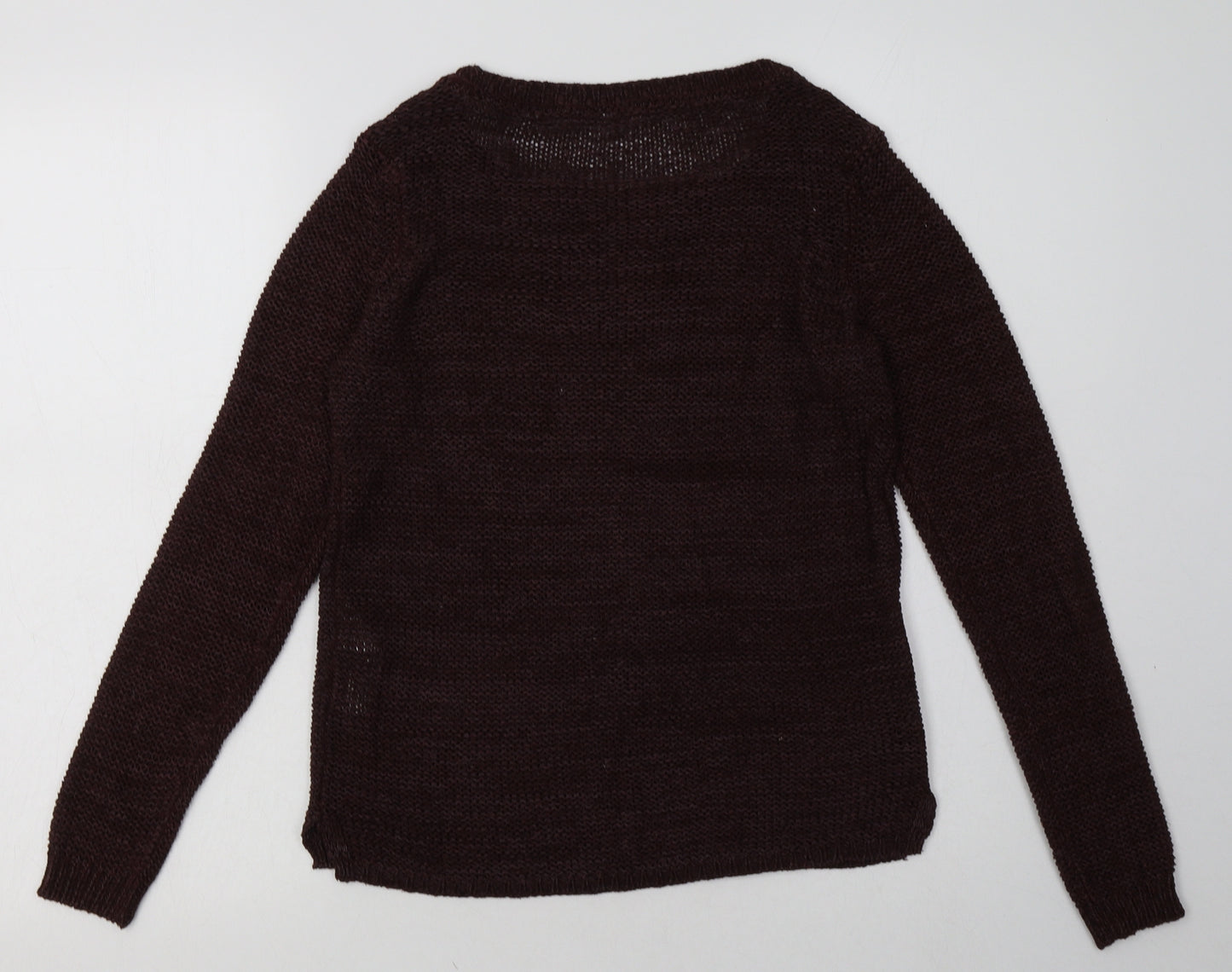 VERO MODA Womens Red Crew Neck  Acrylic Pullover Jumper Size S