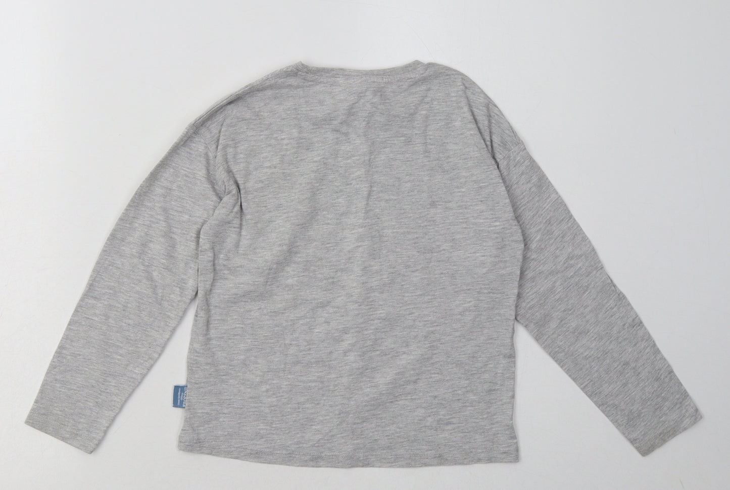 Marks and Spencer Girls Grey  Cotton Basic Casual Size 6-7 Years Crew Neck Pullover - Frozen