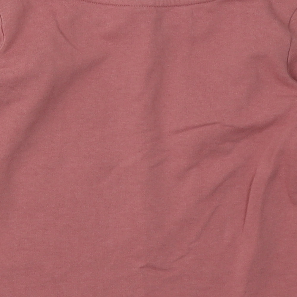 sainsburys Girls Pink  Cotton Basic Casual Size 5-6 Years Crew Neck Pullover - forest friends