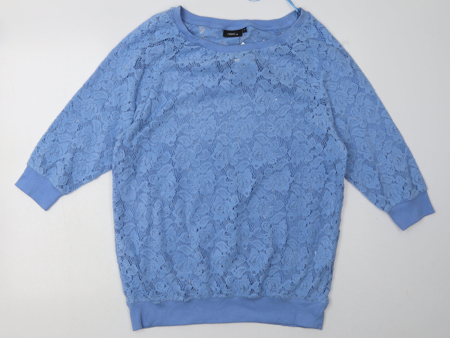 Marks and Spencer Womens Blue Floral Polyester Pullover Sweatshirt Size 16  Pullover