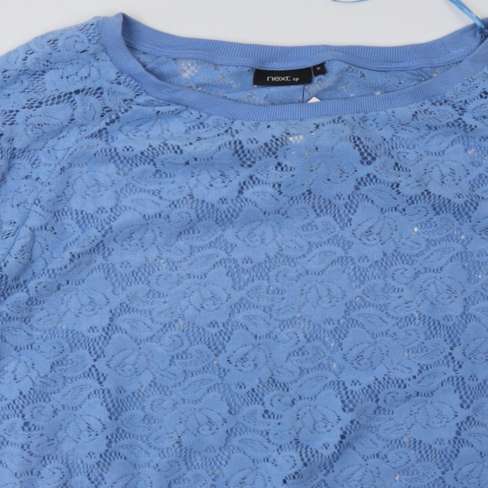 Marks and Spencer Womens Blue Floral Polyester Pullover Sweatshirt Size 16  Pullover