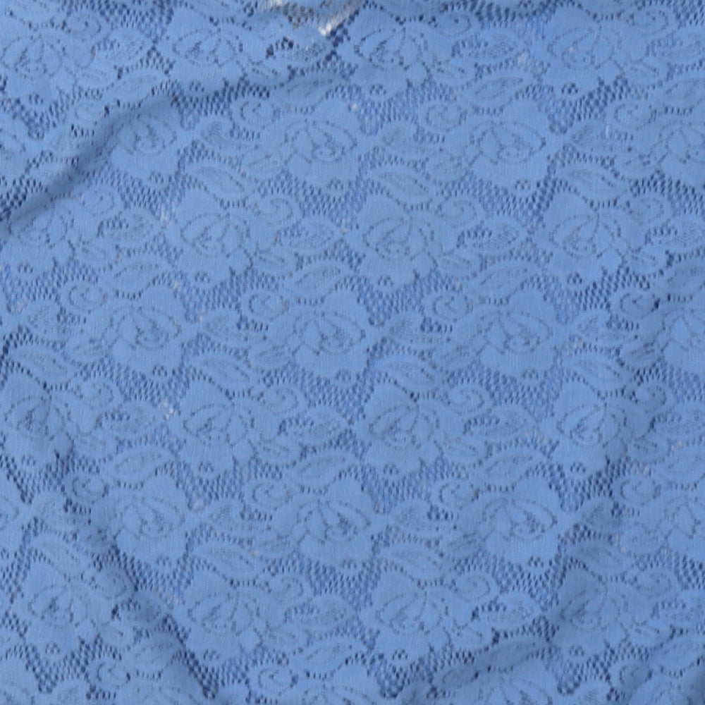 Marks and Spencer Womens Blue Floral Polyester Pullover Sweatshirt Size 16  Pullover