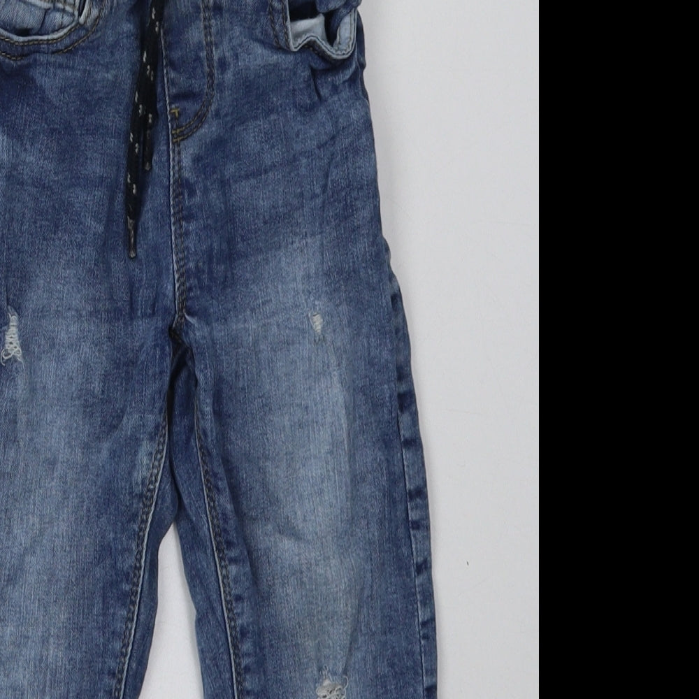 NEXT Boys Blue  Cotton Straight Jeans Size 4 Years  Regular Tie