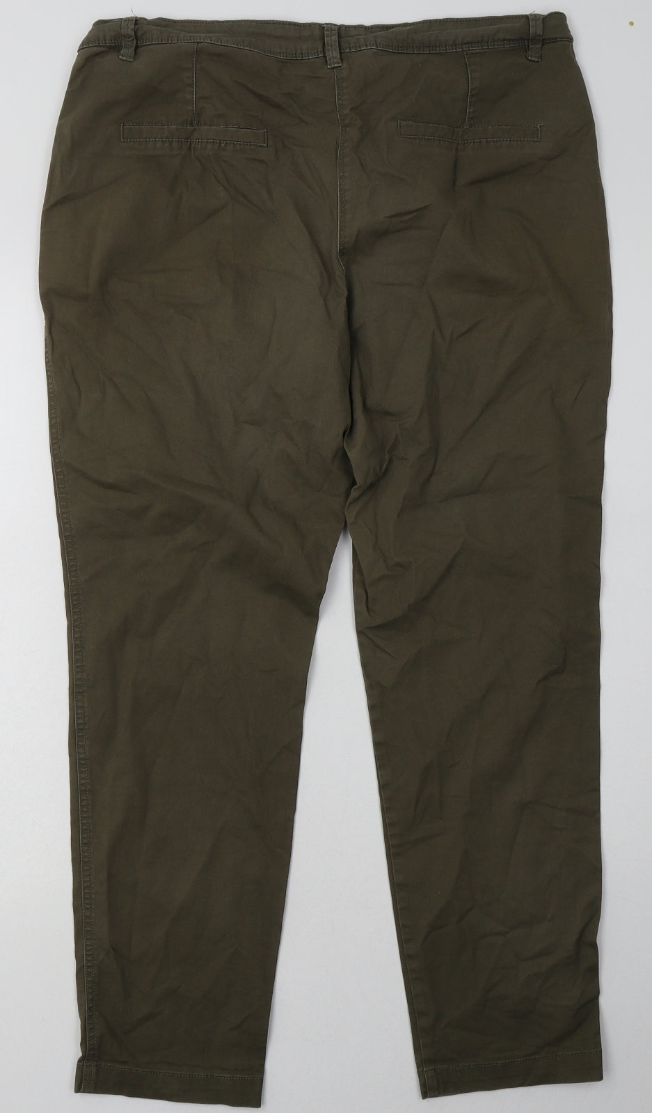 Matalan Womens Green  Cotton Straight Jeans Size 14 L32 in Regular Button
