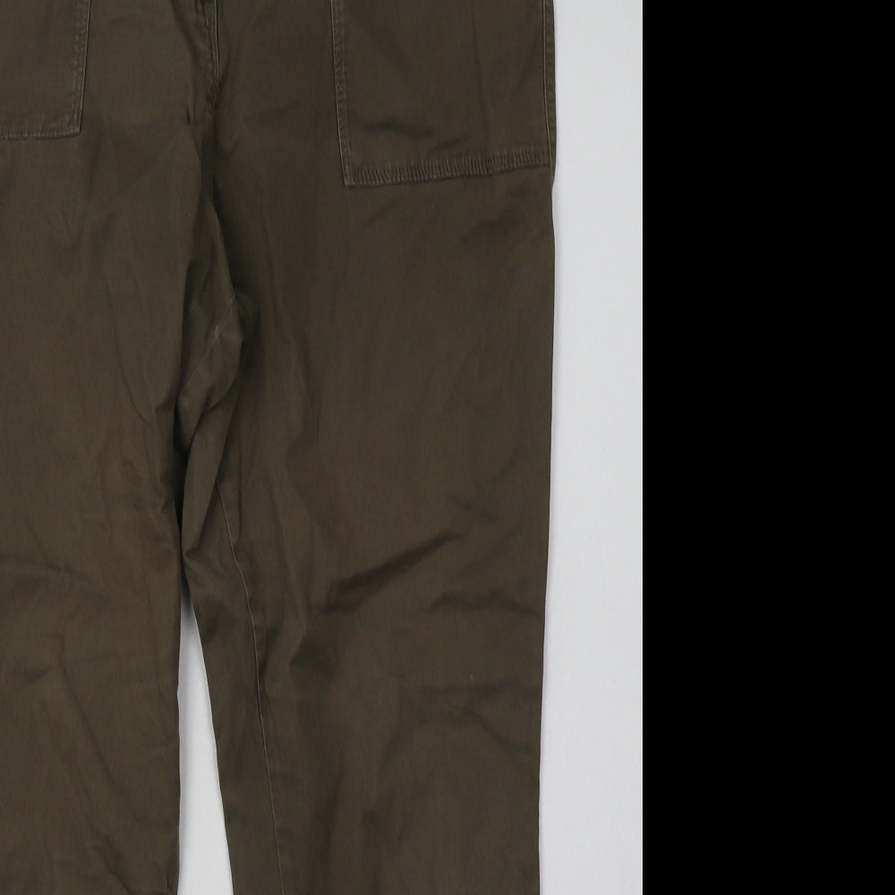 Matalan Womens Green  Cotton Straight Jeans Size 14 L32 in Regular Button
