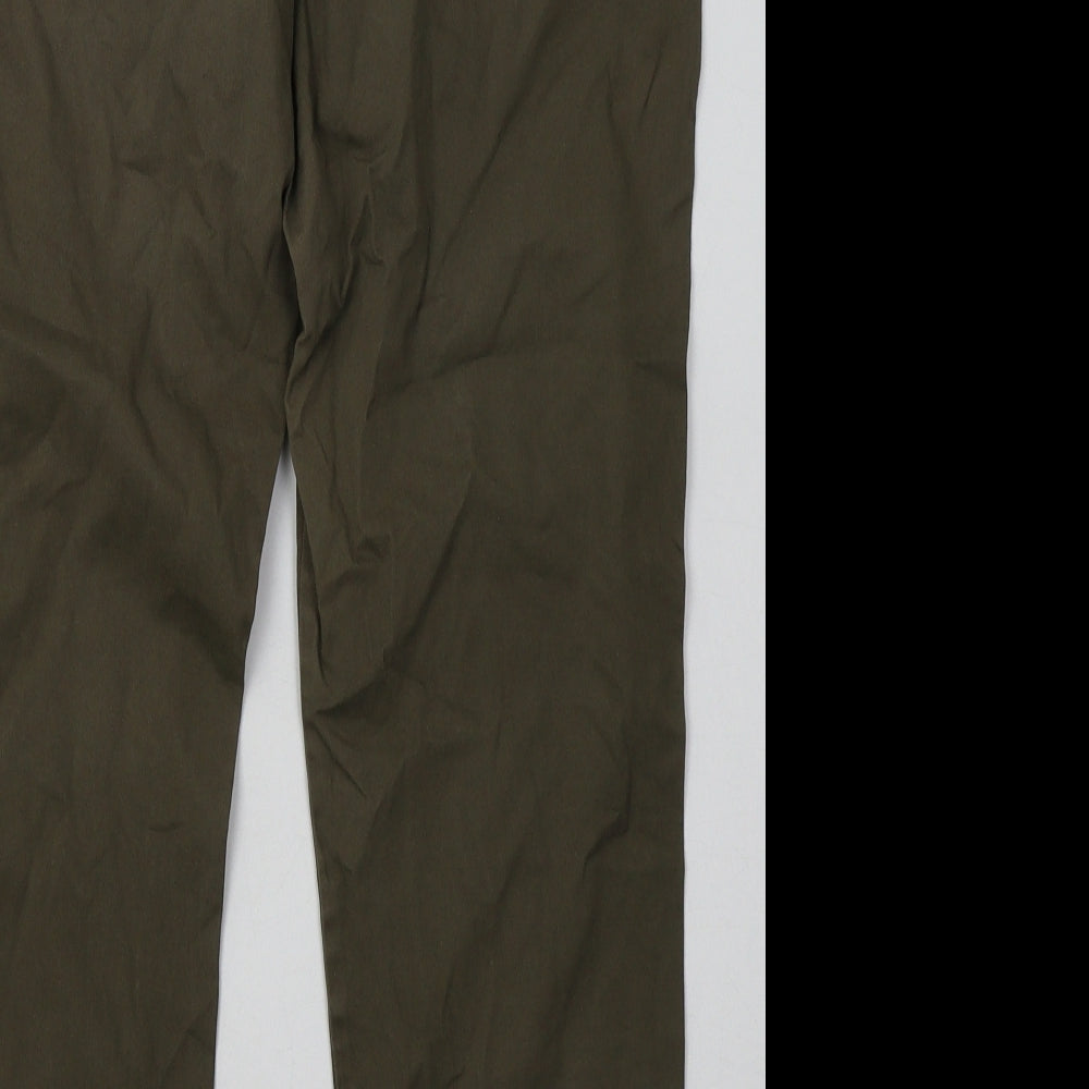 Matalan Womens Green  Cotton Straight Jeans Size 14 L32 in Regular Button