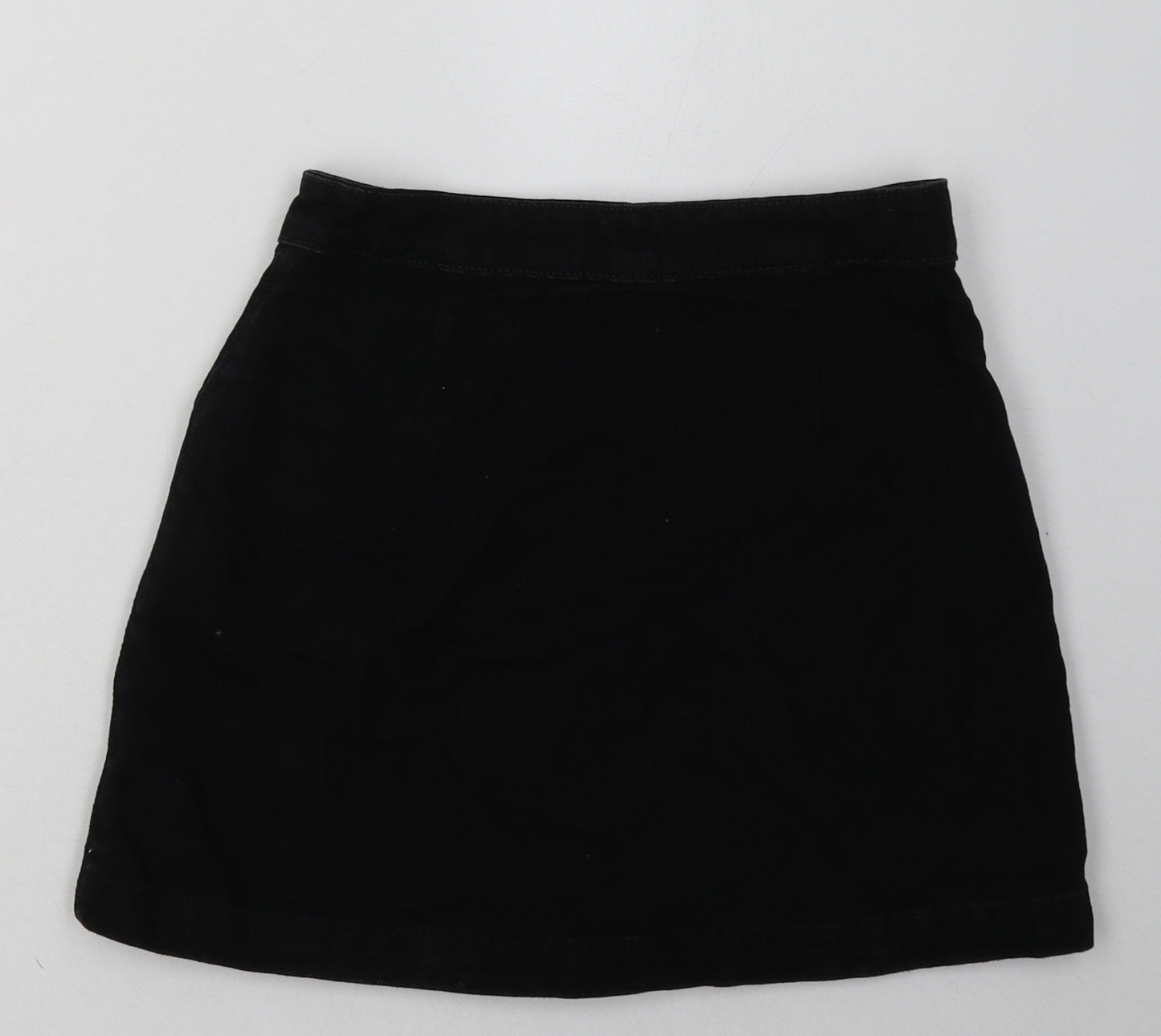 New Look Girls Black  Cotton A-Line Skirt Size 12 Years  Regular Button