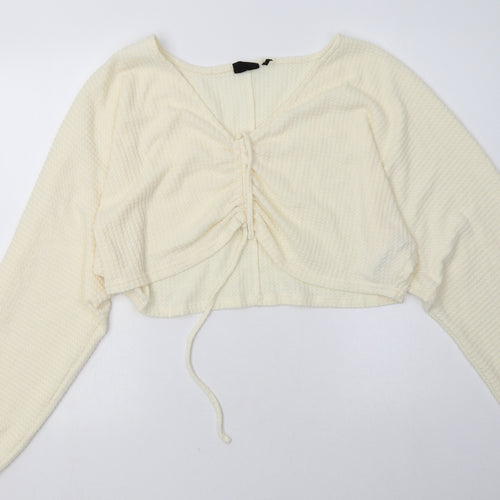 Preworn Womens White  Polyester Pullover Sweatshirt Size M  Pullover