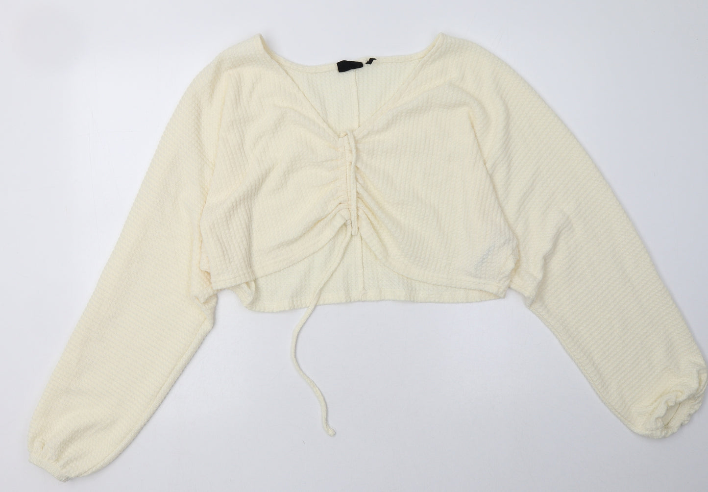 Preworn Womens White  Polyester Pullover Sweatshirt Size M  Pullover