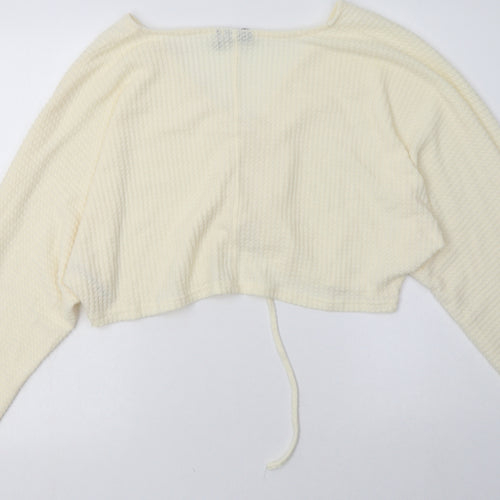Preworn Womens White  Polyester Pullover Sweatshirt Size M  Pullover