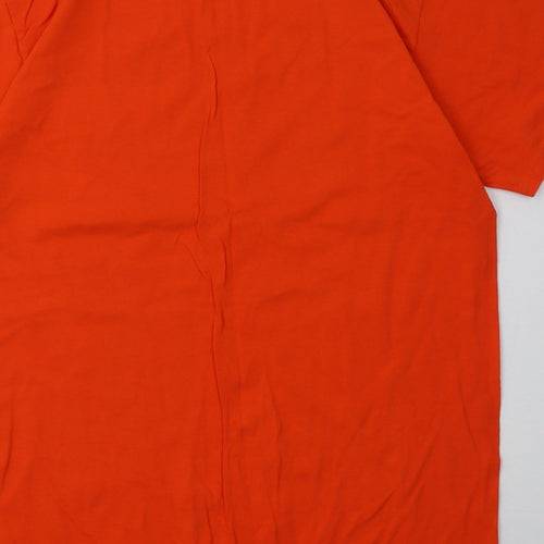 Fruit of the Loom Womens Orange  Cotton Basic T-Shirt Size M Crew Neck - i am a lucky daughter