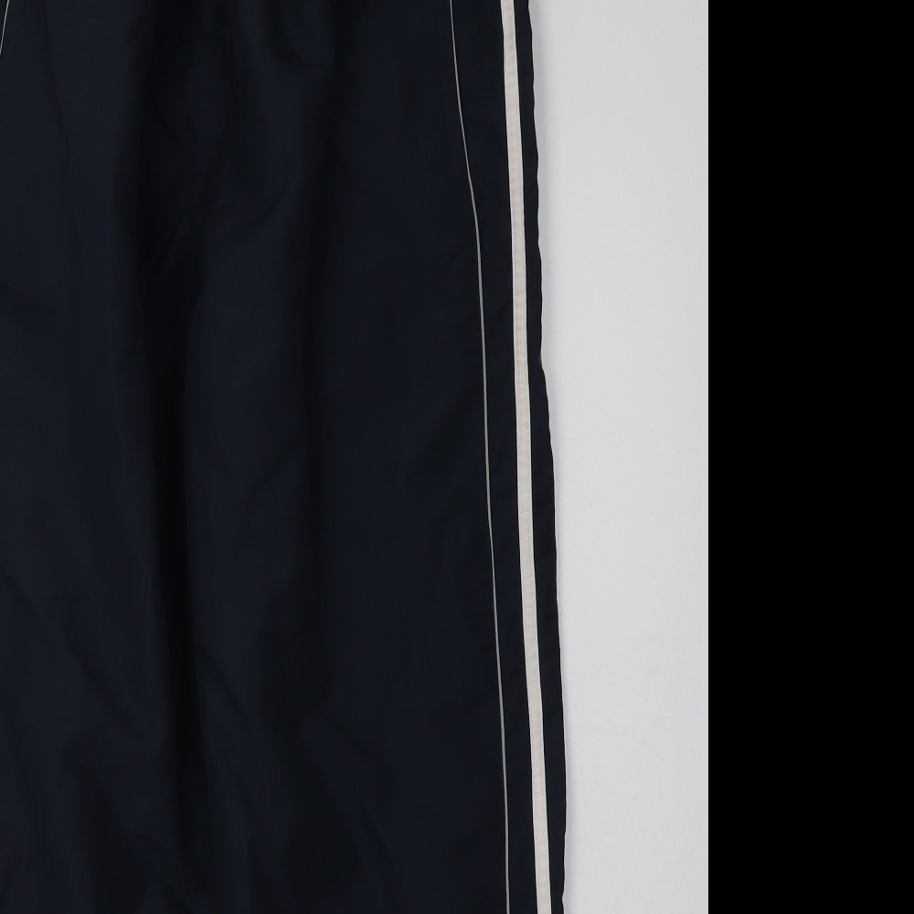 Preworn Mens Blue Striped Polyester Jogger Trousers Size M L30 in Regular Tie